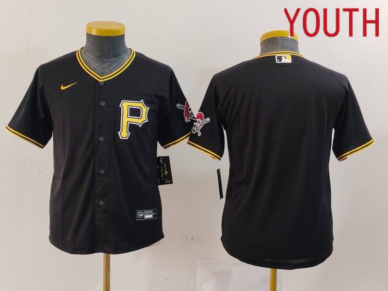 Youth Pittsburgh Pirates Blank Black Game 2024 Nike MLB Jersey style 1